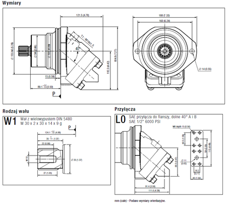 Silnik hydrauliczny wielotłoczkowy osiowy Hydro Leduc (objętość robocza: 32 cm³, maks prędkość ciągła: 6300 min-1 /obr/min) 01538910