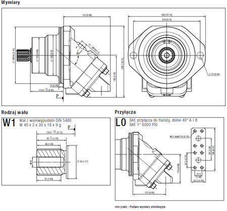 Silnik hydrauliczny wielotłoczkowy osiowy Hydro Leduc (objętość robocza: 80 cm³, maks. prędkość ciągła: 4500 min-1 /obr/min) 01538914