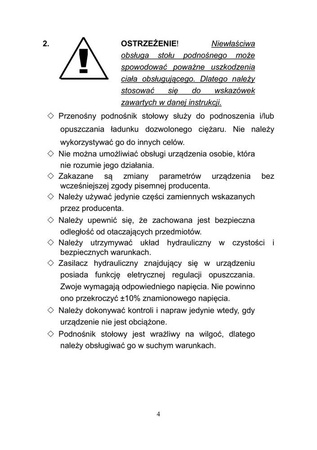 Stacjonarny stół podnośny (udźwig: 2000 kg, wymiary platformy: 1300x850 mm, wysokość podnoszenia min/max: 360-1780 mm) 3109777