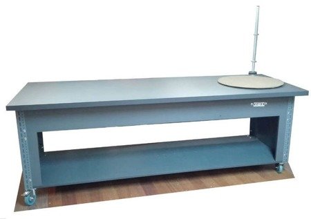 Stół na kółkach z kołem obrotowym - nakładka blacha ocynkowana (blat: 180x78 cm, wys: 78 cm) 91073670