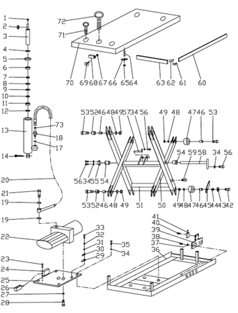 Stół podnośny elektryczny (wymiary platformy: 1200x2000 mm, udźwig: 4000 kg, wysokość podnoszenia min/max: 240-1050 mm) 3109771