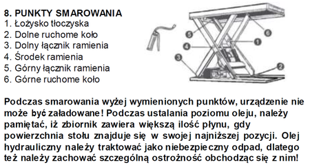 Stół podnośny elektryczny (wymiary platformy: 820x1300mm, udźwig: 1000 kg, wysokość podnoszenia min/max: 205-990 mm) 3109769