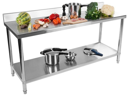 Stół roboczy ze stali nierdzewnej z kantem Royal Catering (wymiary: 60 x 180 x 96,4 cm) 45643454