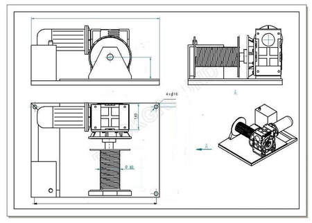 Treton Przyciągarka linowa + Lina o średnicy 6mm 600 mb (siła uciągu: 200 kg, moc: 1,5kW 400V) 28882178