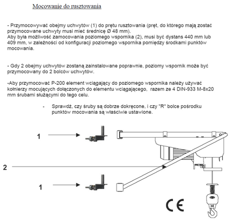 Wciągarka linowa budowlana (udźwig: 170 kg, długość liny: 30m) 37515645
