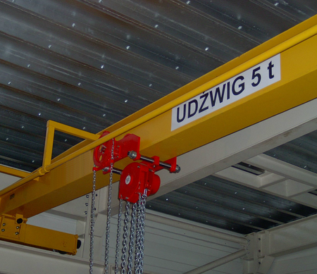 Wciągnik łańcuchowy przejezdny - z atestem ATEX (udźwig: 1,0 T, wysokość podnoszenia: 3m, zakres toru jeznego: 66-106 mm) 9588156