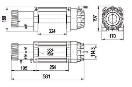 Wyciągarka Escape EVO 12500 lbs [5670 kg] IP68 12V (lina stalowa: 9,5mm 25m) 81877710