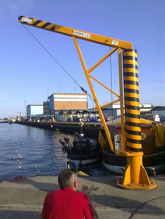 Żuraw słupowy obrotowy z wciągarką ręczną (udźwig: 650-1500 kg, wysokość podnoszenia: 3000 mm, długość liny: 12m) 95881261