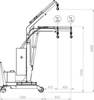 LIFERAIDA Żuraw, elektryczne podnoszenie / opuszczanie / wysuwanie / wsuwanie ramienia wysięgnika (udźwig: 200 kg, maks. wysieg ramienia: 1312 mm, maks. wysokość: 2860 mm) 03082020
